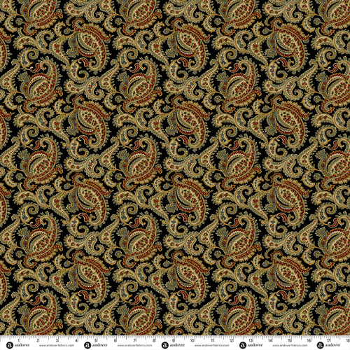 Providence Revisited 108s by Jo Morton Providence Paisley Black