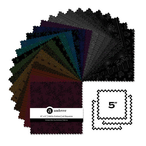 Simply Noir - 5 Inch Square - 42 Cuts Each