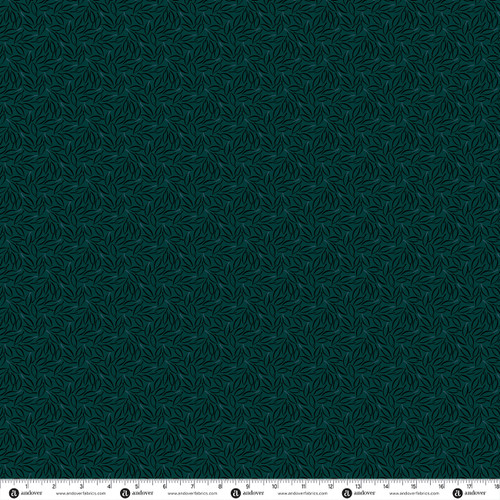 Simply Noir by Andover Fabrics Leafy Dark Teal