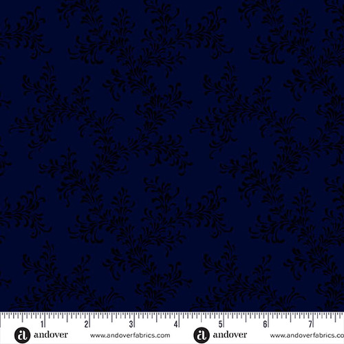 Simply Noir by Andover Fabrics Flourish Indigo