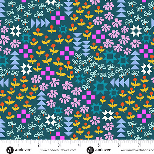 Patchwork and Petals by KP Creates Patchwork and Petals Midnight Teal