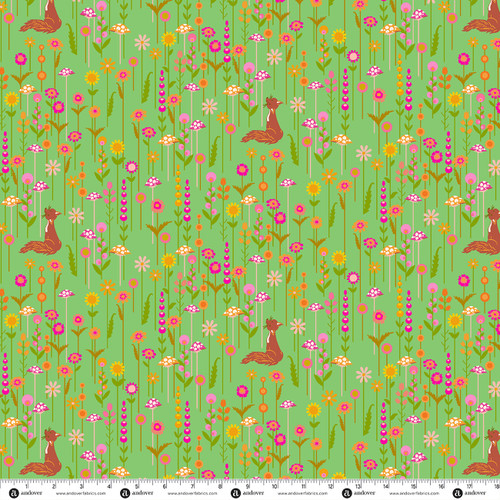 Menagerie by Alison Glass Fox Light Grass