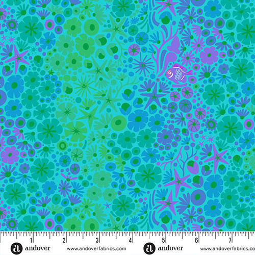 Menagerie by Alison Glass Fish Aqua