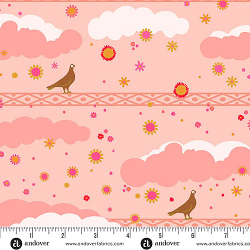 Menagerie by Alison Glass Pigeon Lighter Poppy