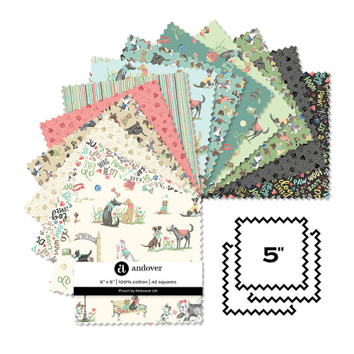 Pooch - 5 Inch Square - 42 Cuts Each