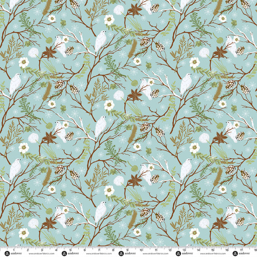 Nordic Solstice by Gudrun Erla of GE Designs Birch Grove Glacier Mist