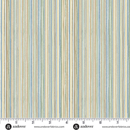 Wildwood by Makower UK Fine Stripe Teal