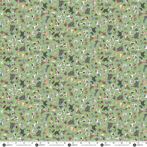 Pooch by Makower UK Pals Green