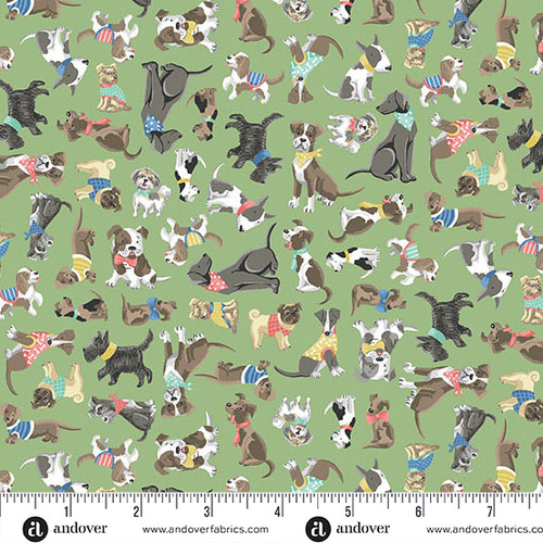 Pooch by Makower UK Pals Green