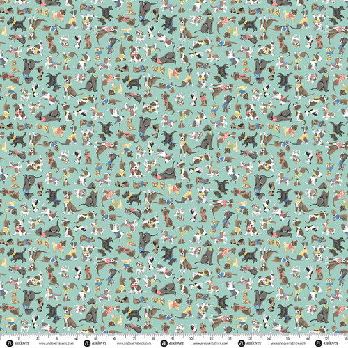 Pooch by Makower UK Pals Teal