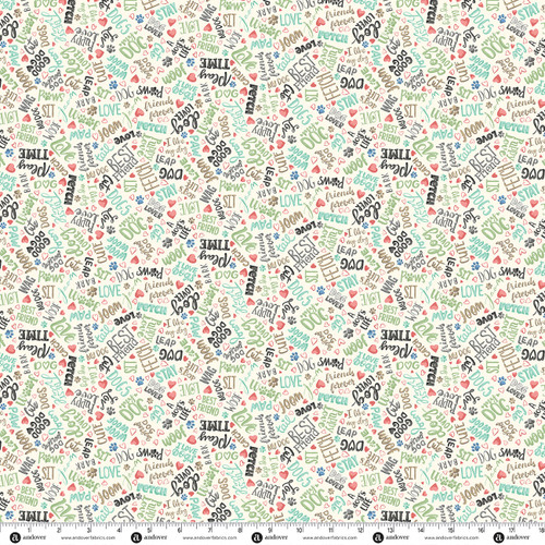 Pooch by Makower UK Text Cream