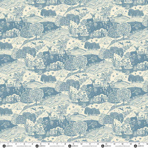 Wildwood by Makower UK Landscape Blue