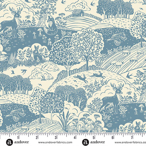 Wildwood by Makower UK Landscape Blue