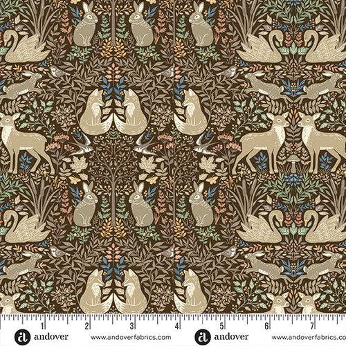 Wildwood by Makower UK Glade Brown