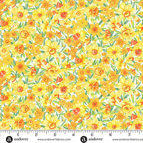 Countryside Classics by Makower UK Daffodil Cream