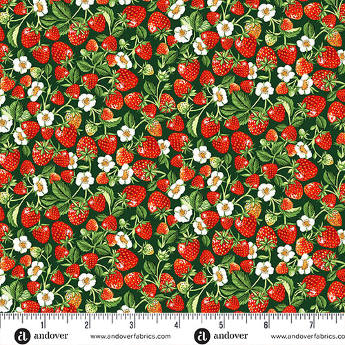 Countryside Classics by Makower UK Strawberry Green