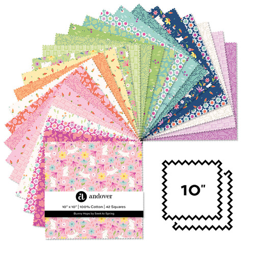 Bunny Hops - 10 Inch Square - 42 Cuts Each