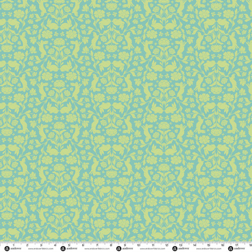 Bunny Hops by Seek to Spring Reflecting Rabbit Turquoise