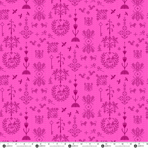 Sun Print 2027 by Alison Glass Redwork Pink