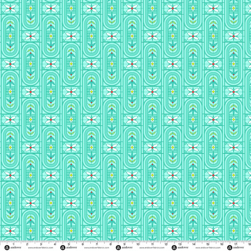 Sun Print 2027 by Alison Glass Arts and Crafts Teal