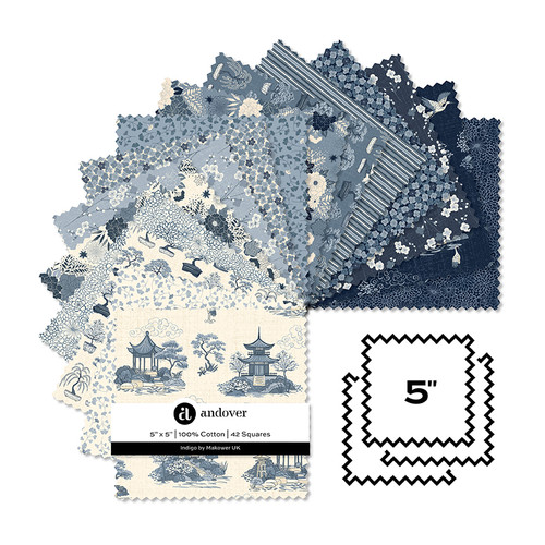 Indigo - 5 Inch Square - 42 Cuts Each