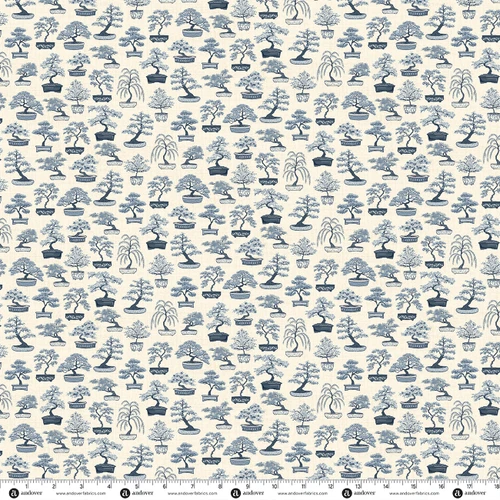 Indigo by Makower UK Bonsai Cream