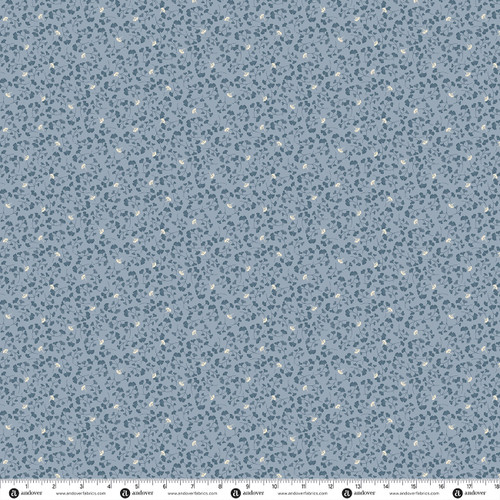 Indigo by Makower UK Gingko Mid Blue