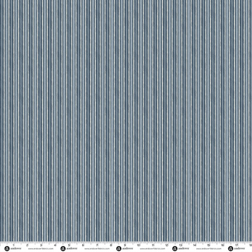 Indigo by Makower UK Dash Stripe Blue