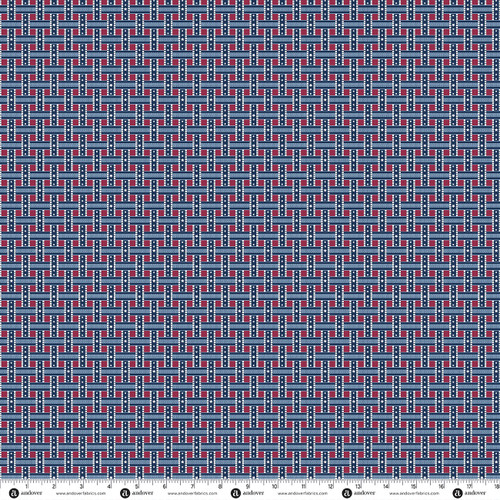 Red White and Blue by Andover Fabrics Plaid Stars Navy