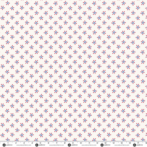 Red White and Blue by Andover Fabrics Star Burst Cream