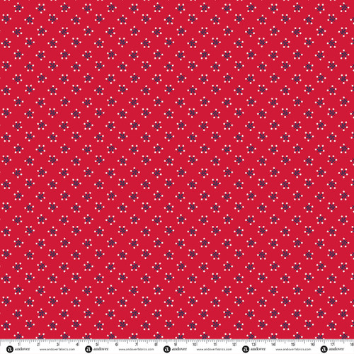 Red White and Blue by Andover Fabrics Star Burst Red