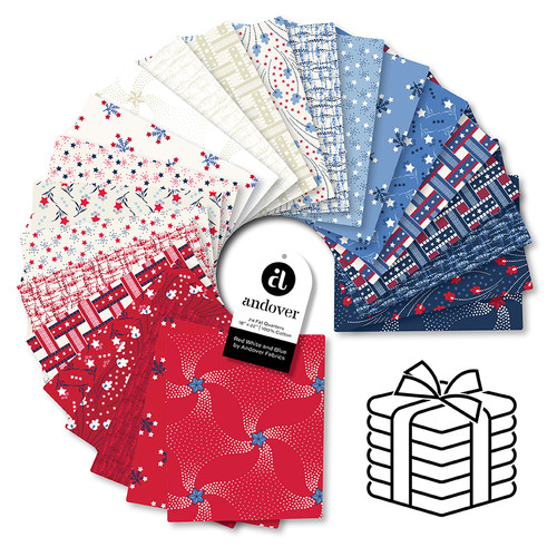 Red White and Blue - Fat Quarter Bundle - 24 Cuts Each