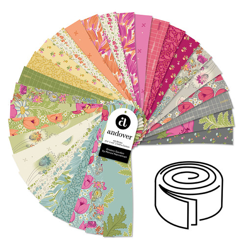 Groovy Garden - 2.5 Inch Strip Roll - 40 Cuts Each