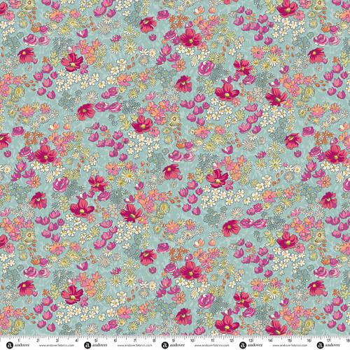 Groovy Garden by Renee Nanneman Mod Meadow Dusty Teal
