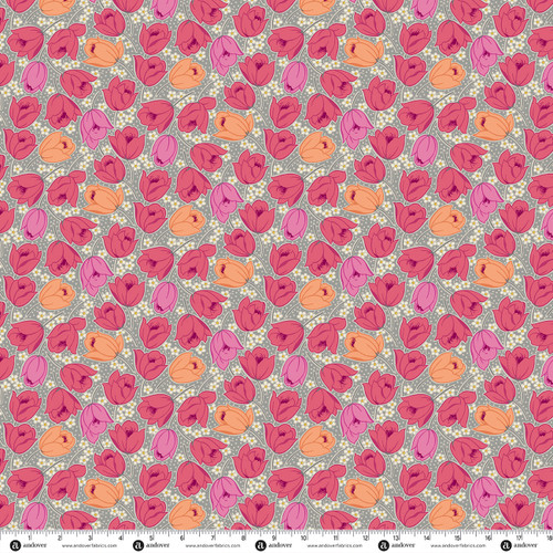 Groovy Garden by Renee Nanneman Tiptoe Tulips Light Charcoal