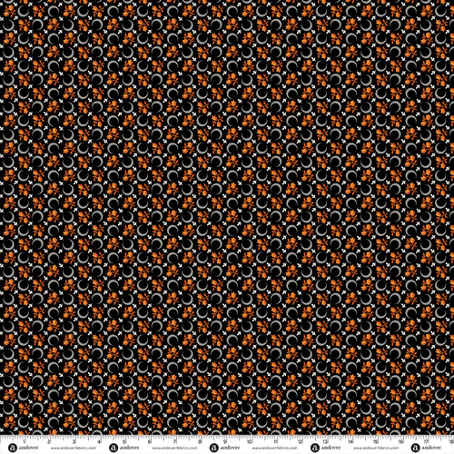 Nocturne by Andover Fabrics Moon Flower Noir