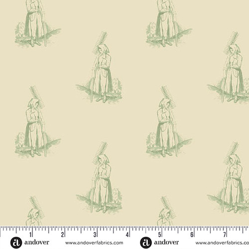 Laundry Line by Laundry Basket Quilts Farmer's Daughter Cream Farmer's Daughter Cream Green