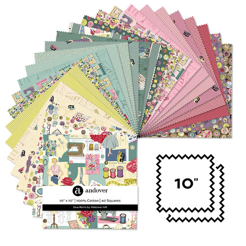 Sew Retro - 10 Inch Square - 42 Cuts Each