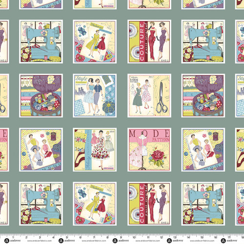 Sew Retro by Makower UK Labels Mutli