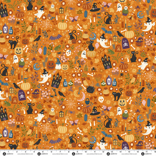 Hello Halloween by Makower UK Spellbound Orange