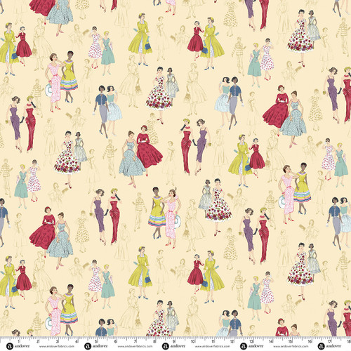 Sew Retro by Makower UK Ladies Cream