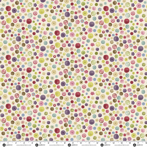 Sew Retro by Makower UK Buttons Cream