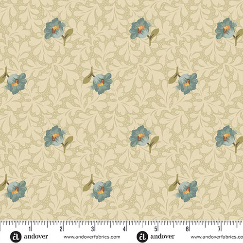 Laundry Line by Laundry Basket Quilts Buttercup Cream Buttercup Cream Blue