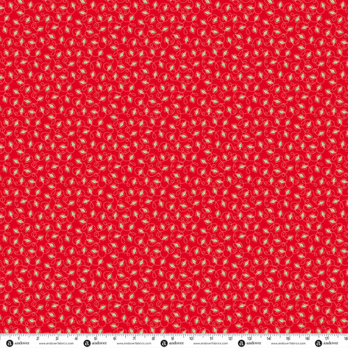 Jollyberry by Andover Fabrics Christmas Lights Red