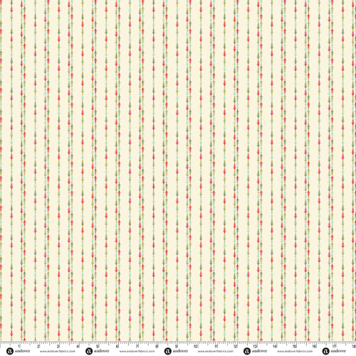 Jollyberry by Andover Fabrics Forest Stripe Snowball