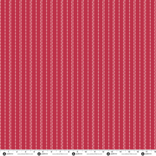 Jollyberry by Andover Fabrics Forest Stripe Crimson