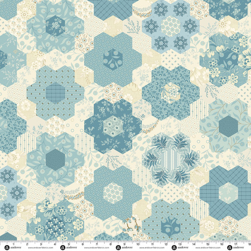 Grandmas Flower Garden by Laundry Basket Quilts Mountain Blue