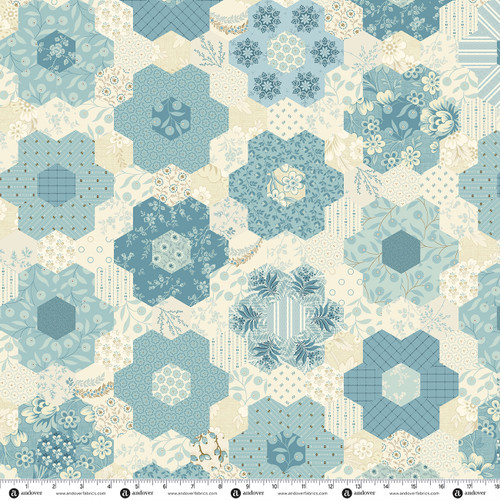 Grandmas Flower Garden 108s by Laundry Basket Quilts Mountain Blue
