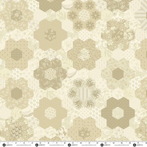 Grandmas Flower Garden 108s by Laundry Basket Quilts Flax