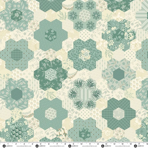 Grandmas Flower Garden 108s by Laundry Basket Quilts Robins Egg